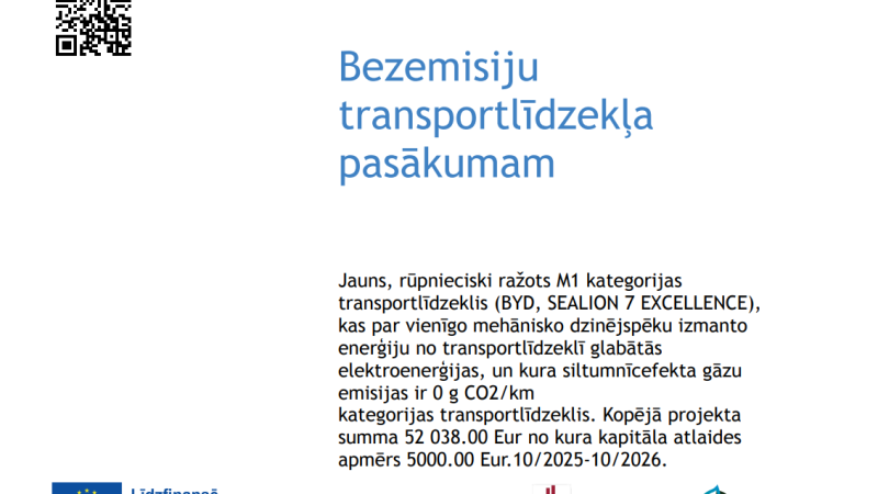 Bezemisiju transportlīdzekļa pasākumam